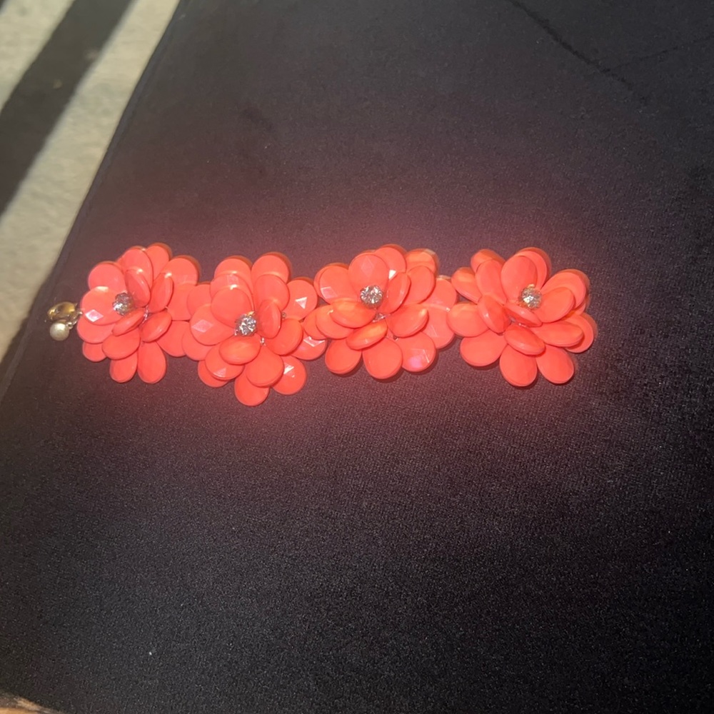 J. Crew Coral Flower Bracelet
